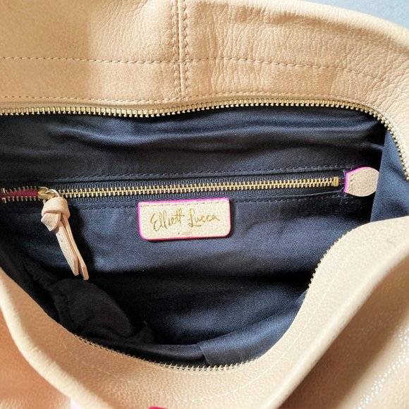 Elliott Lucca natural leather tan saddle shoulder bag / purse / crossbody bag - Picture 2 of 16